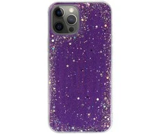 Topt Brilliant skaidrus dėklas skirtas Apple iPhone 12 Pro Max violetinės spalvos