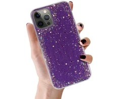 Topt Brilliant skaidrus dėklas skirtas Apple iPhone 12 Pro Max violetinės spalvos