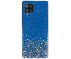 Topt Brilliant skaidrus dėklas skirtas Samsung Galaxy A42 5G mėlynos spalvos