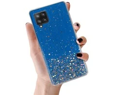 Topt Brilliant skaidrus dėklas skirtas Samsung Galaxy A42 5G mėlynos spalvos