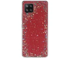 Topt Brilliant skaidrus dėklas skirtas Samsung Galaxy A42 5G raudonos spalvos