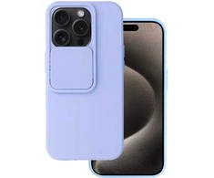 Topt Camshield Soft dėklas skirtas Apple iPhone 15 Pro Max Light violetinės spalvos