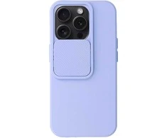 Topt Camshield Soft dėklas skirtas Apple iPhone 15 Pro Max Light violetinės spalvos