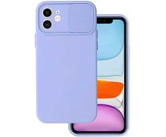 Topt Camshield Soft dėklas skirtas Apple iPhone 12 Light violetinės spalvos