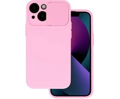 Topt Camshield Soft dėklas skirtas Apple iPhone 14 Light rožinės spalvos