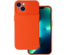 Topt Camshield Soft dėklas skirtas Apple iPhone 14 oranžinės spalvos