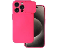Topt Camshield Soft dėklas skirtas Apple iPhone 15 Pro Max rožinės spalvos