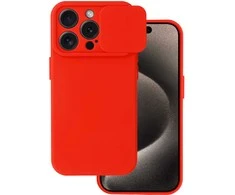 Topt Camshield Soft dėklas skirtas Apple iPhone 15 Pro Raudona