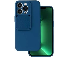 Topt Camshield Soft dėklas skirtas Apple iPhone 13 Pro Max mėlynos spalvos