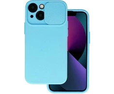 Topt Camshield Soft dėklas skirtas Apple iPhone 15 Plus Light mėlynos spalvos