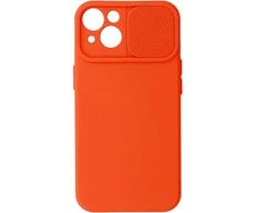 Topt Camshield Soft dėklas skirtas Apple iPhone 14 oranžinės spalvos