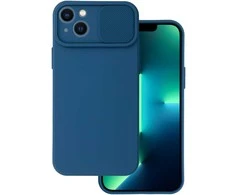 Topt Camshield Soft dėklas skirtas Apple iPhone 14 mėlynos spalvos