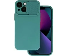 Topt Camshield Soft dėklas skirtas Apple iPhone 15 Dark žalias