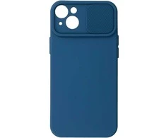 Topt Camshield Soft dėklas skirtas Apple iPhone 14 mėlynos spalvos