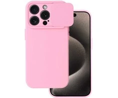 Topt Camshield Soft dėklas skirtas Apple iPhone 15 Pro Light rožinės spalvos