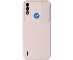 Topt Camshield Soft dėklas skirtas Motorola Moto E7 Power/E7i Power rusvai gelsvas
