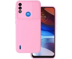 Topt Camshield Soft dėklas skirtas Motorola Moto E7 Power/E7i Power Light rožinės spalvos