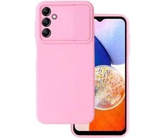 Topt Camshield Soft dėklas skirtas Samsung Galaxy A14 4G/5G Light rožinės spalvos