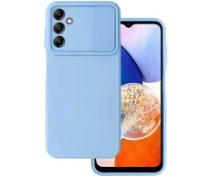 Topt Camshield Soft dėklas skirtas Samsung Galaxy A14 4G/5G Light mėlynos spalvos