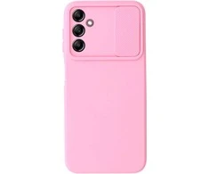 Topt Camshield Soft dėklas skirtas Samsung Galaxy A14 4G/5G Light rožinės spalvos
