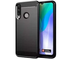 Topt Carbon dėklas skirtas Huawei P30 Lite juodos spalvos