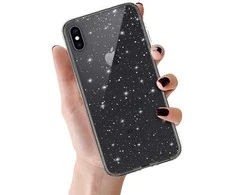 Topt Crystal Glitter dėklas skirtas Apple iPhone X/XS (5,8″) sidabro spalvos
