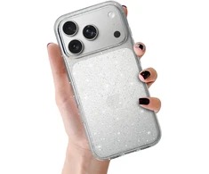 Crystal Glitter dėklas skirtas Apple iPhone 17 Pro Sidabrinis