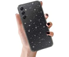 Topt Crystal Glitter dėklas skirtas Samsung Galaxy A34 5G sidabro spalvos