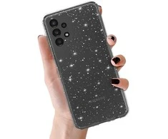Topt Crystal Glitter dėklas skirtas Samsung Galaxy A13 4G sidabro spalvos