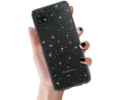 Topt Crystal Glitter dėklas skirtas Samsung Galaxy A22 5G sidabro spalvos