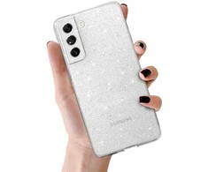Topt Crystal Glitter dėklas skirtas Samsung Galaxy S21 FE sidabro spalvos