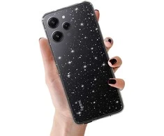 Topt Crystal Glitter dėklas skirtas Xiaomi Redmi 12 sidabro spalvos