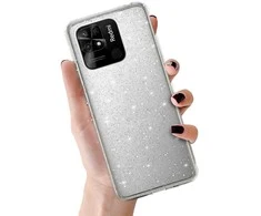 Topt Crystal Glitter dėklas skirtas Xiaomi Redmi 10C sidabro spalvos