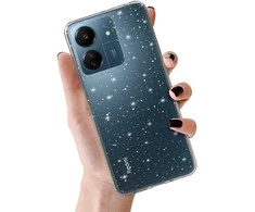 Topt Crystal Glitter dėklas skirtas Xiaomi Redmi 13C sidabro spalvos