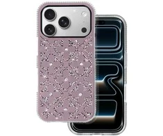 Topt Flower dėklas skirtas Apple iPhone 16 rožinės spalvos