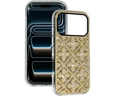Topt Flower dėklas skirtas Apple iPhone 16 aukso spalvos