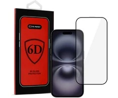 Topt Full Glue 6D Apsauginis stiklas skirtas Apple iPhone 16 Juodas
