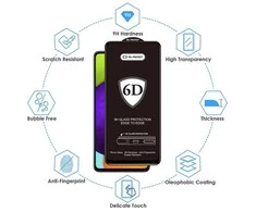 Topt Full Glue 6D Apsauginis stiklas skirtas Apple iPhone 15 Plus Juodas – 10 PACK