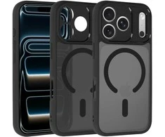 Topt Full Matte Mag Dėklas skirtas Apple iPhone 17 Pro juodos spalvos