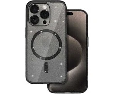 Topt Glitter Magsafe dėklas skirtas Apple iPhone 12 juodas skaidrus