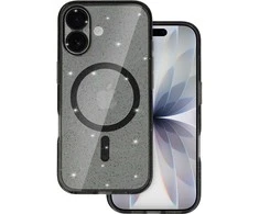 Topt Glitter Magsafe Dėklas skirtas Apple iPhone 17 juodos spalvos clear