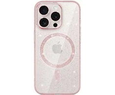 Topt Glitter Magsafe Dėklas skirtas Apple iPhone 16e rožinės spalvos clear