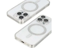 Toptel Topt Glitter Magsafe dėklas skirtas Apple iPhone 12 Pro skaidrus