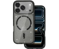 Topt Glitter Magsafe Dėklas skirtas Apple iPhone 17 Pro juodos spalvos clear