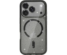 Topt Glitter Magsafe Dėklas skirtas Apple iPhone 17 Pro juodos spalvos clear