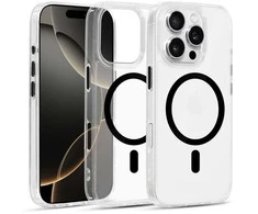 Topt Glossy Magsafe Clear dėklas skirtas Apple iPhone 16 Pro juodos spalvos