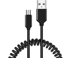 Oem Topt Kabelis coiled – USB į Micro USB – 2A 1 metras juodos spalvos