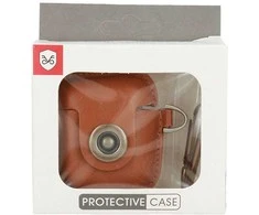 Toptel Topt Leather Dėklas skirtas Airpods – Light rudos spalvos