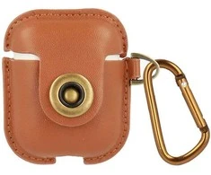 Toptel Topt Leather Dėklas skirtas Airpods – Light rudos spalvos