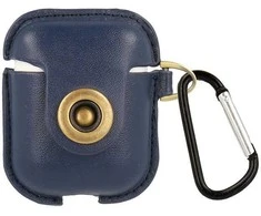Topt Leather Dėklas skirtas Airpods - mėlynos spalvos